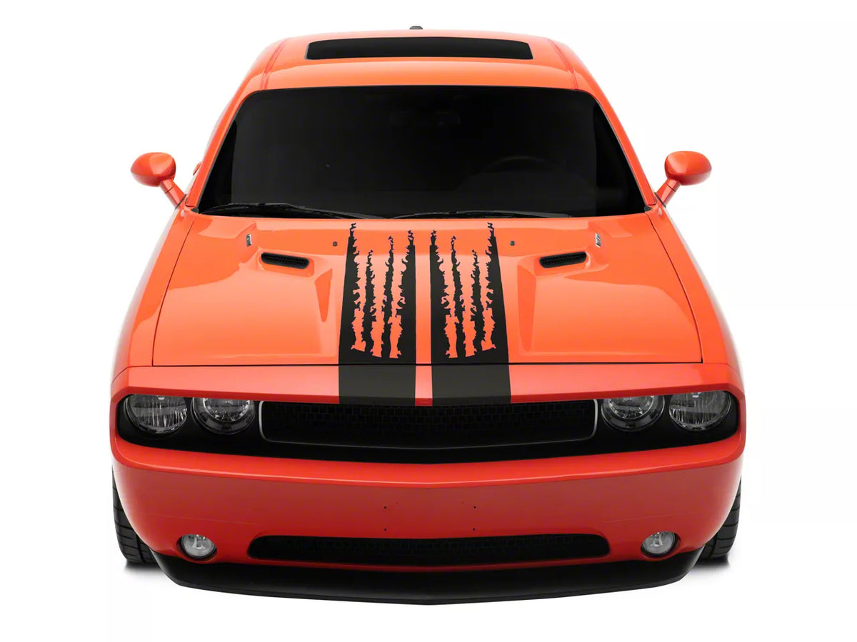 SEC10 Shredded Full Length Stripes; Matte Black (08-23 Challenger)