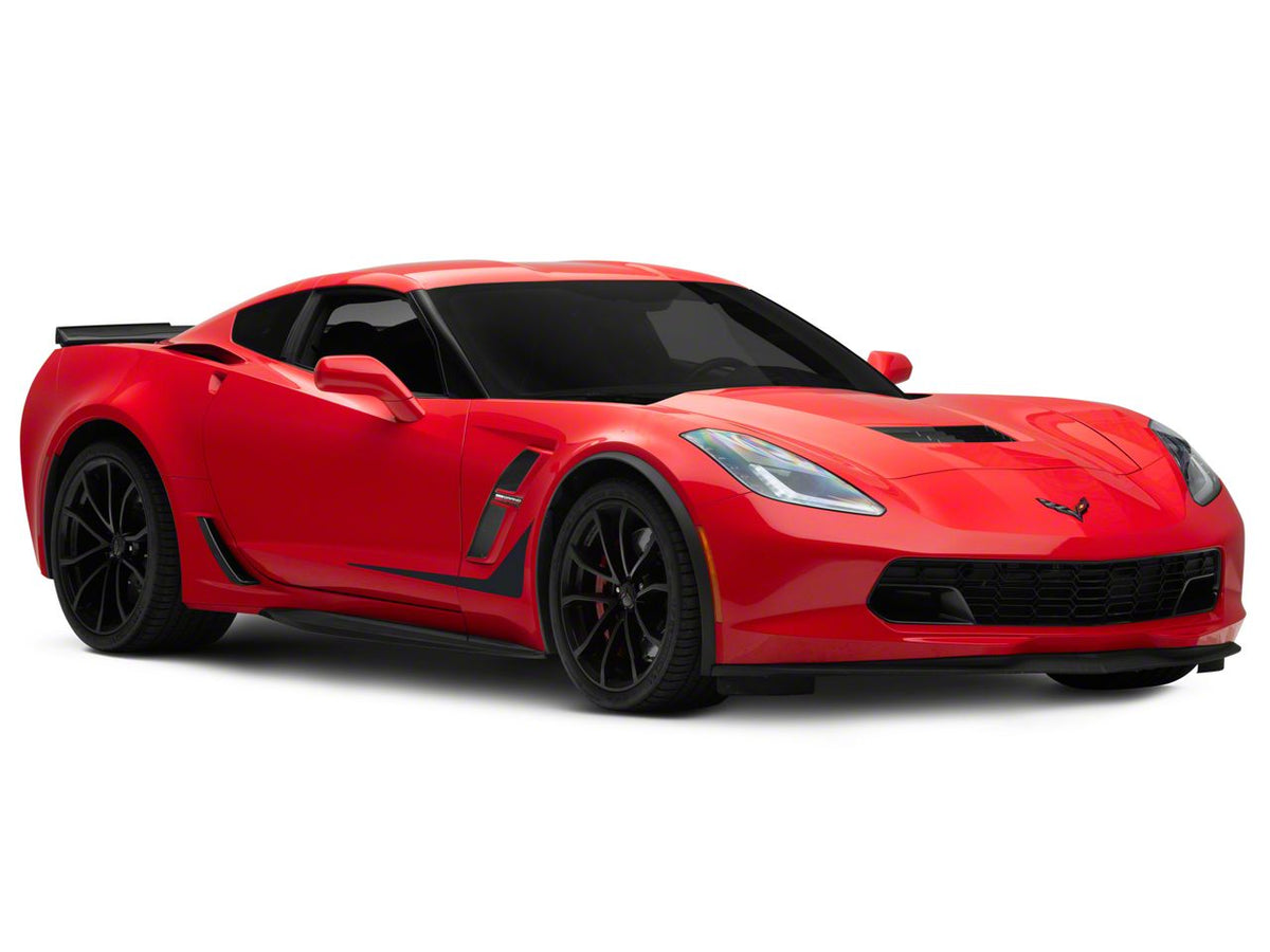 SEC10 Side Accent Decals; Matte Black (14-19 Corvette C7)