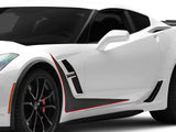 SEC10 Side Accent Printed Decals; Red Black Carbon (14-19 Corvette C7)