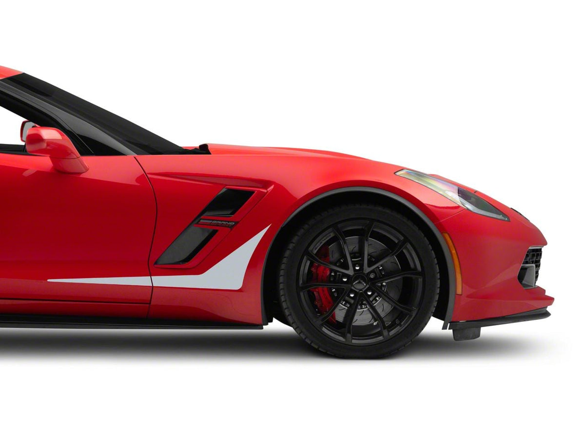 SEC10 Side Accent Decals; Silver (14-19 Corvette C7)