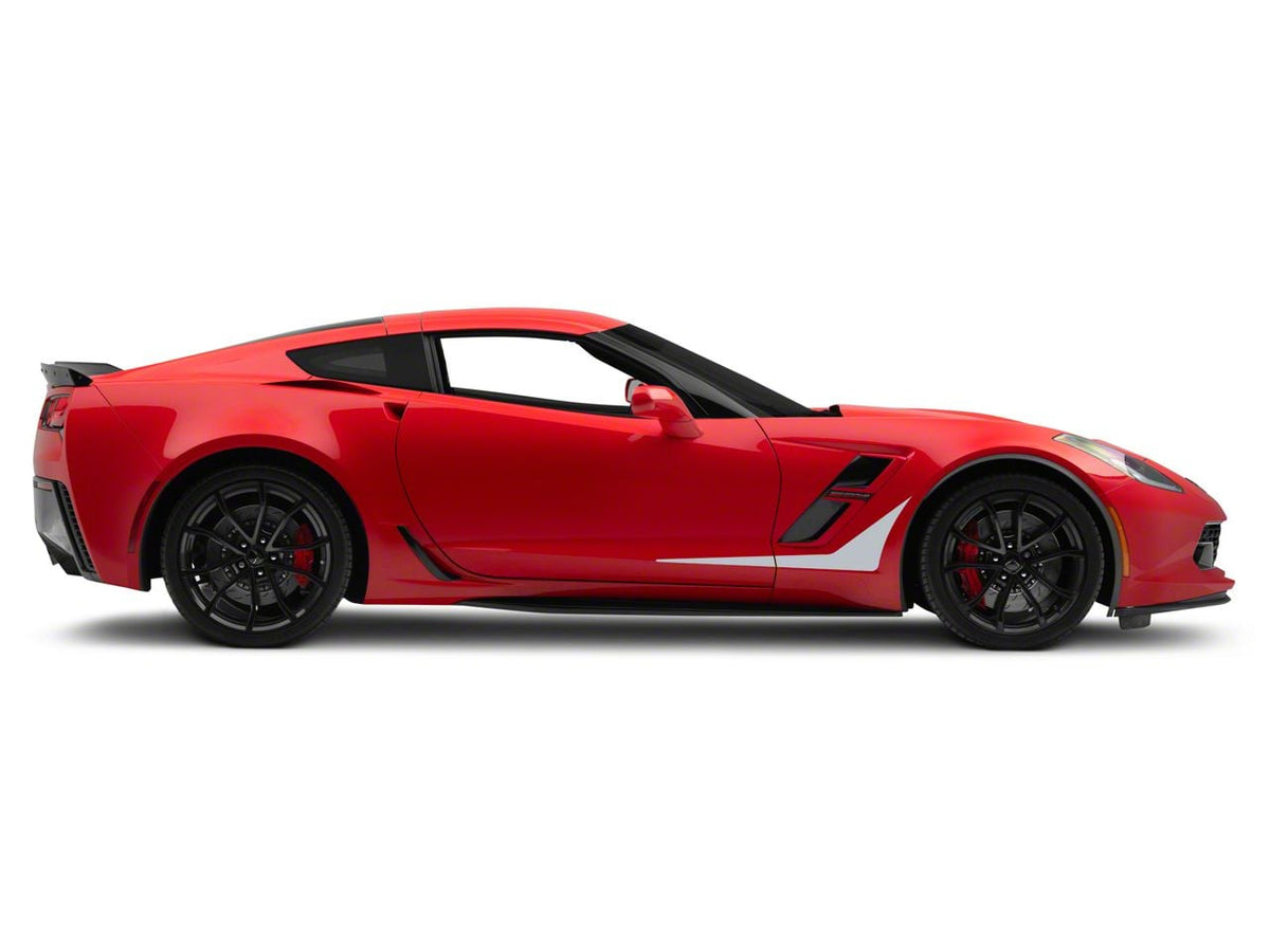 SEC10 Side Accent Decals; Silver (14-19 Corvette C7)
