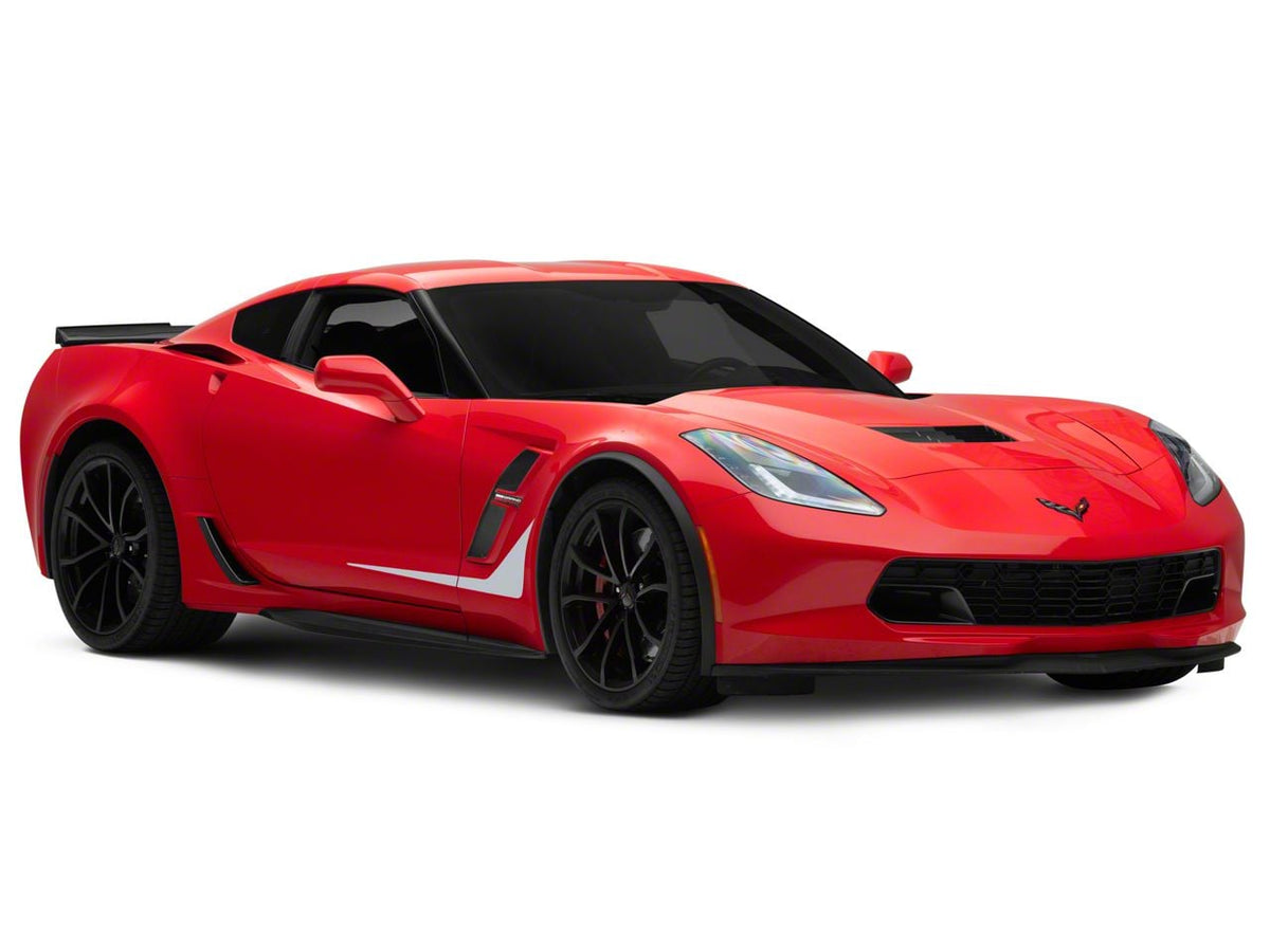 SEC10 Side Accent Decals; Silver (14-19 Corvette C7)