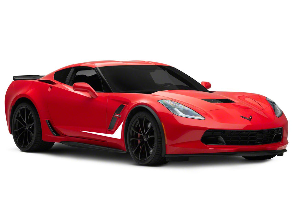 SEC10 Side Accent Decals; White (14-19 Corvette C7)