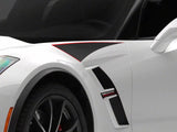 SEC10 Upper Fender Accent Printed Decals; Red Black Carbon (14-19 Corvette C7)