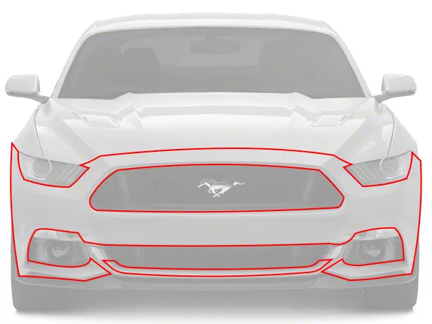 SEC10 Front Bumper Paint Protection Film; Full (15-17 Mustang GT, EcoBoost, V6)