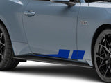 SEC10 Angled Hash Mark Rocker Stripes; Blue (79-26 Mustang)