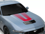 SEC10 Dashed Hood Decal; Red (24-26 Mustang)