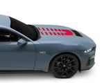 SEC10 Dashed Hood Decal; Red (24-26 Mustang)