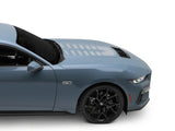 SEC10 Dashed Hood Decal; Silver (24-26 Mustang)