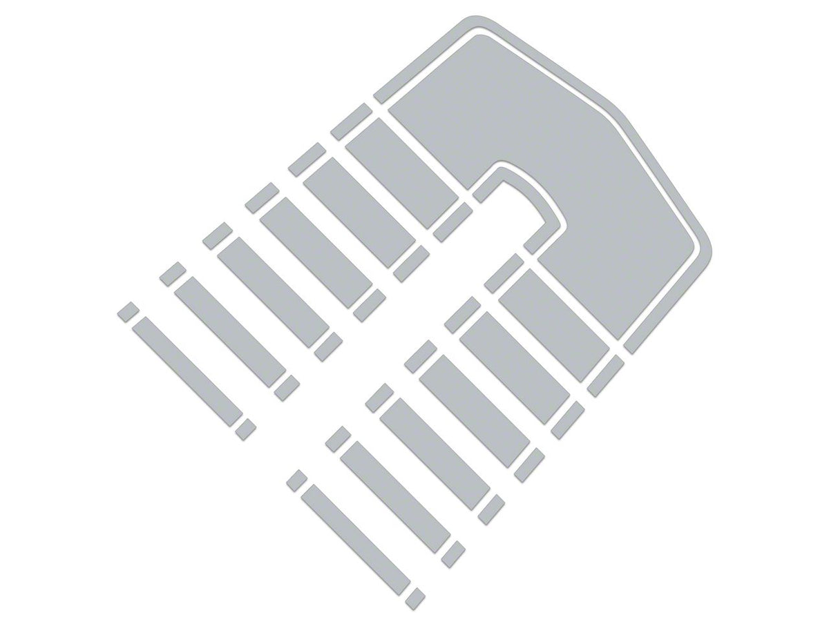 SEC10 Dashed Hood Decal; Silver (24-26 Mustang)
