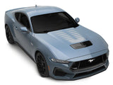 SEC10 Dashed Hood Decal; Silver (24-26 Mustang)