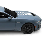SEC10 Dashed Hood Decal; White (24-26 Mustang)