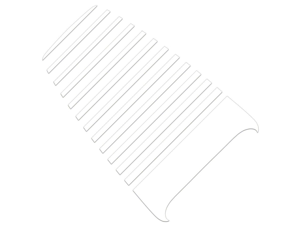 SEC10 Dashed Hood Decal; White (99-04 Mustang)