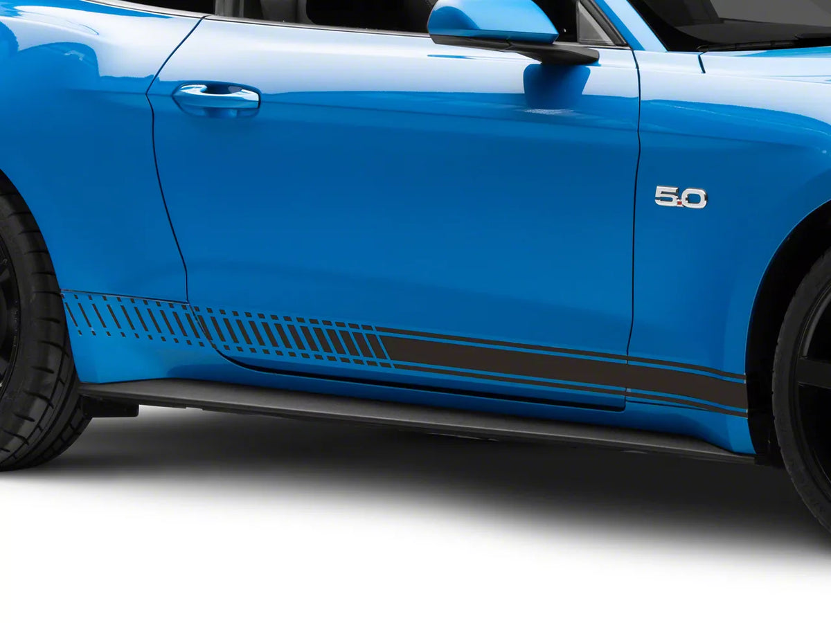 SEC10 Dashed Rocker Stripes; Matte Black (Universal; Some Adaptation May Be Required)