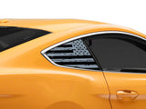 SEC10 Distressed Flag Quarter Window Decals; Etched (15-26 Mustang Fastback)