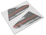 SEC10 Distressed Flag Quarter Window Printed Decals; Red Line (24-26 Mustang Fastback)