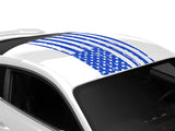SEC10 Distressed Flag Roof Panel Decal without Antenna Cutout; Blue (24-26 Mustang Fastback)