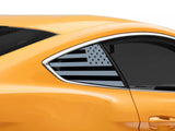 SEC10 Flag Quarter Window Decals; Etched (15-26 Mustang Fastback)
