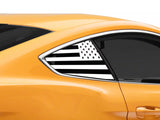SEC10 Flag Quarter Window Decals; White (15-26 Mustang Fastback)
