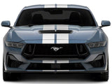 SEC10 Lemans Stripes; Silver; 8-Inch (24-26 Mustang)