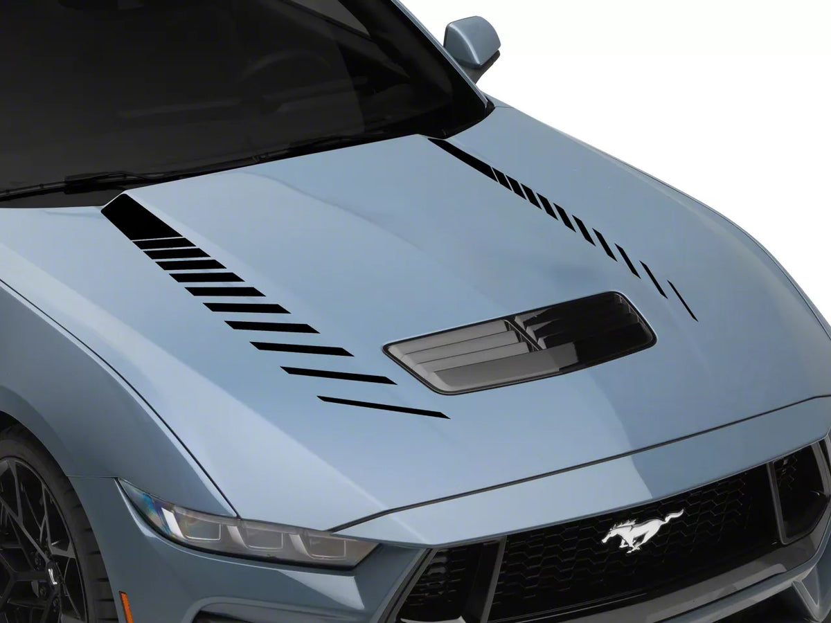SEC10 Performance Hood Stripes; Matte Black (24-26 Mustang)