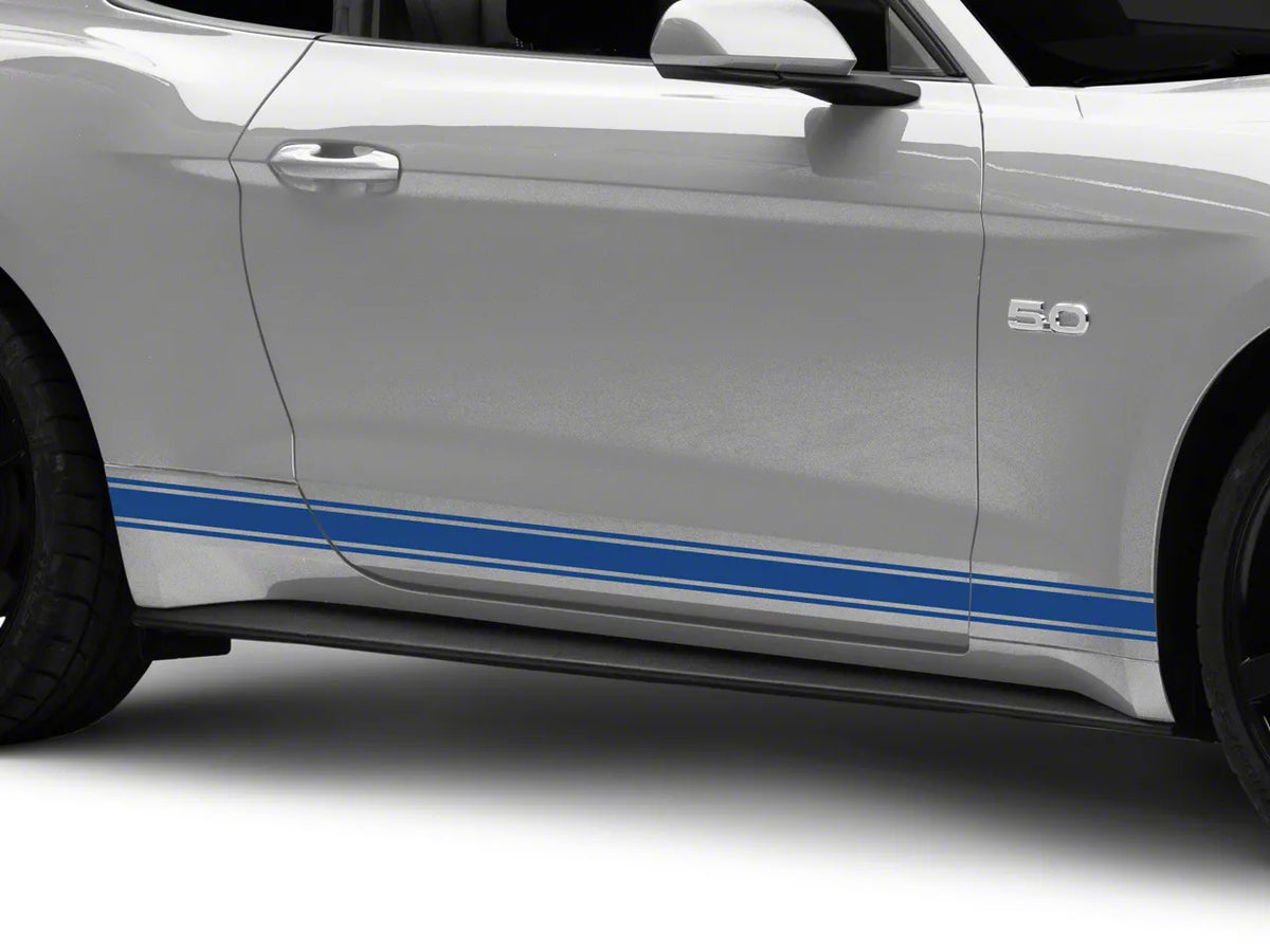 SEC10 Plain Rocker Stripes; Blue (15-26 Mustang)