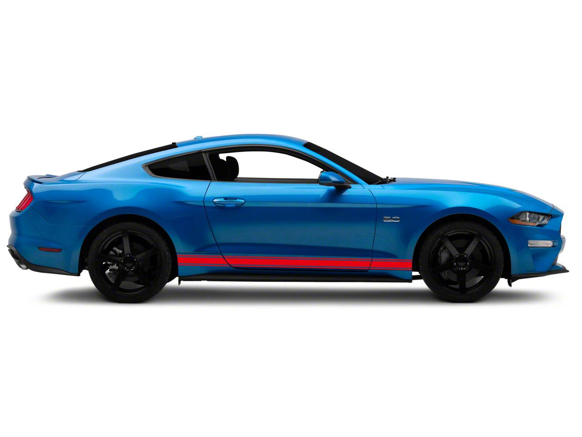 SEC10 Plain Rocker Stripes; Red (15-26 Mustang)