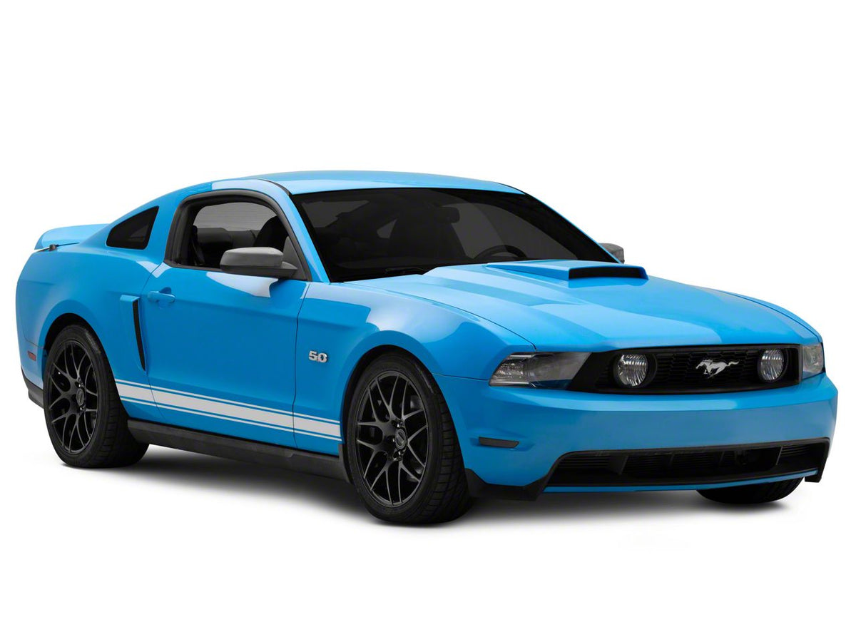 SEC10 Plain Rocker Stripes; Silver (10-14 Mustang)