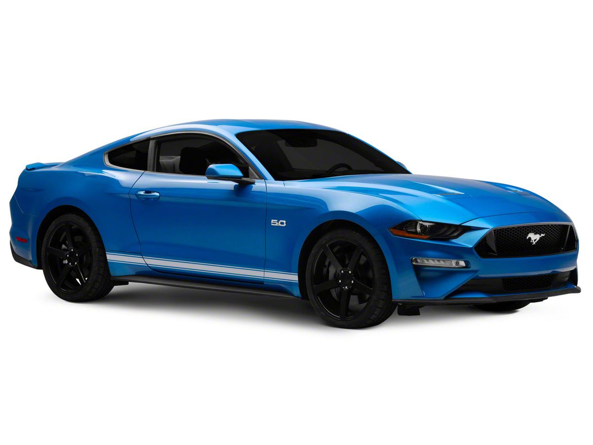 SEC10 Plain Rocker Stripes; Silver (15-26 Mustang)