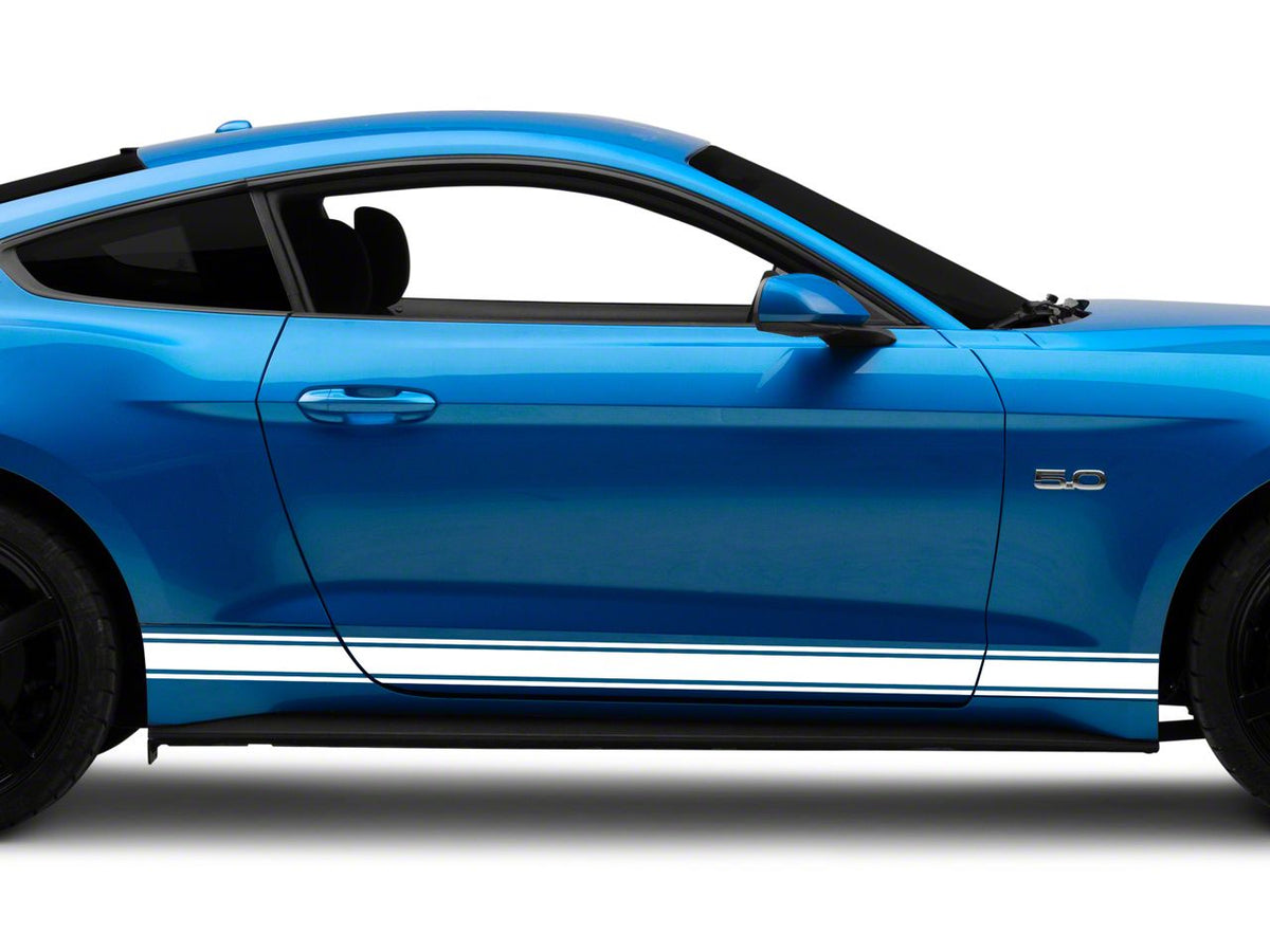 SEC10 Plain Rocker Stripes; White (15-26 Mustang)