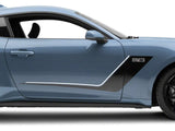 SEC10 Side Stripes; Black and White (24-26 Mustang)
