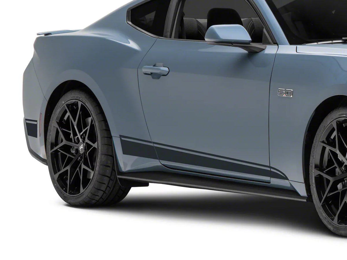 SEC10 Taper Rocker Stripes; Gloss Black (24-26 Mustang)