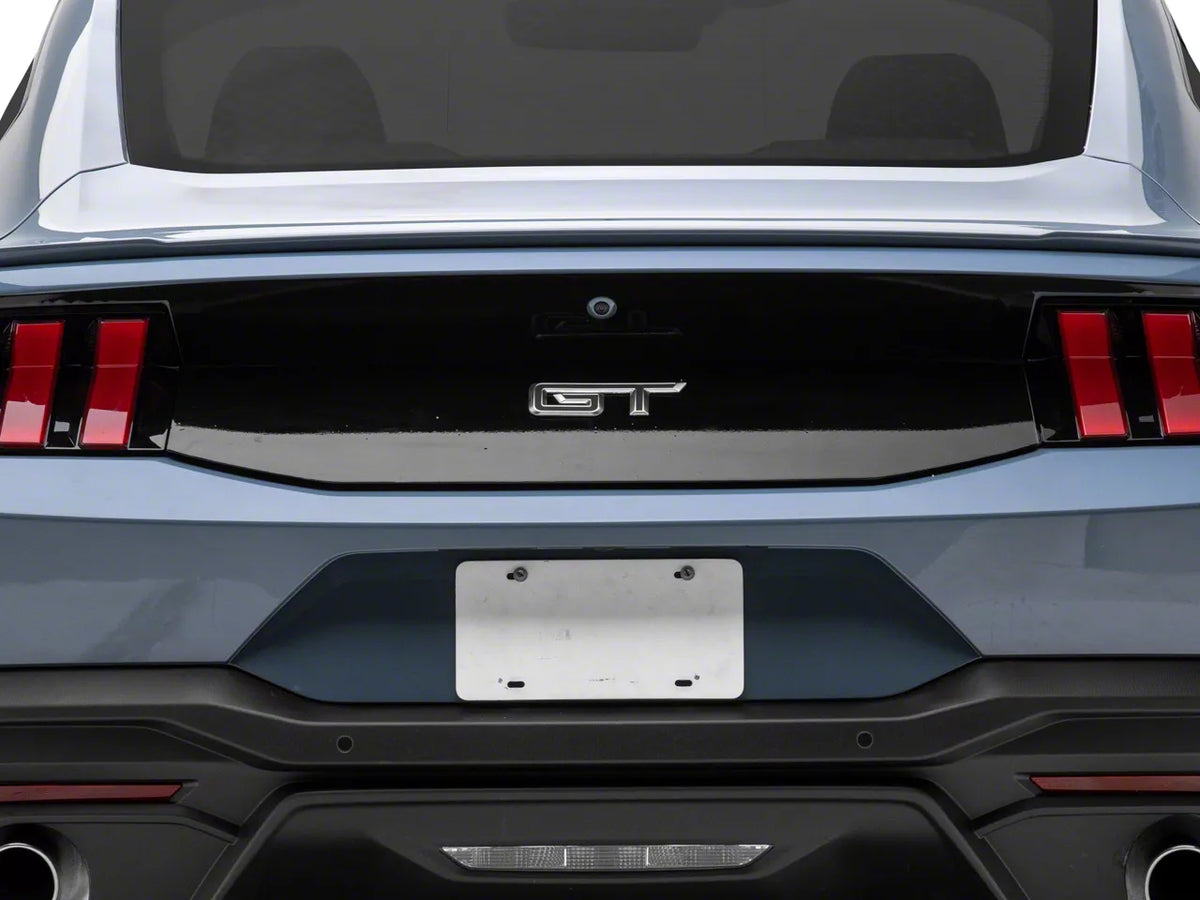 SEC10 Upper and Lower Decklid Panel Decal; Gloss Black (24-26 Mustang)