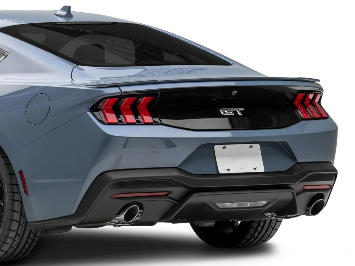 SEC10 Upper and Lower Decklid Panel Decal; Gloss Black (24-26 Mustang)