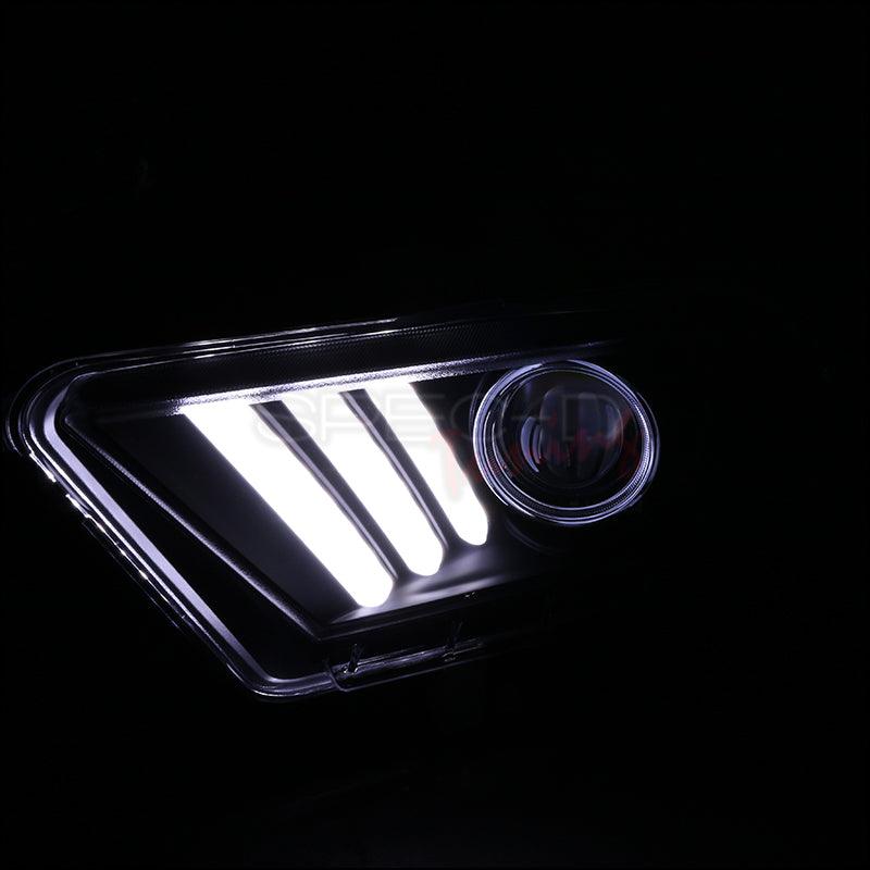 Spec-D Projector Headlights Ford Mustang S197 (10-14) LED Sequential Signal - Black / Chrome / Smoke