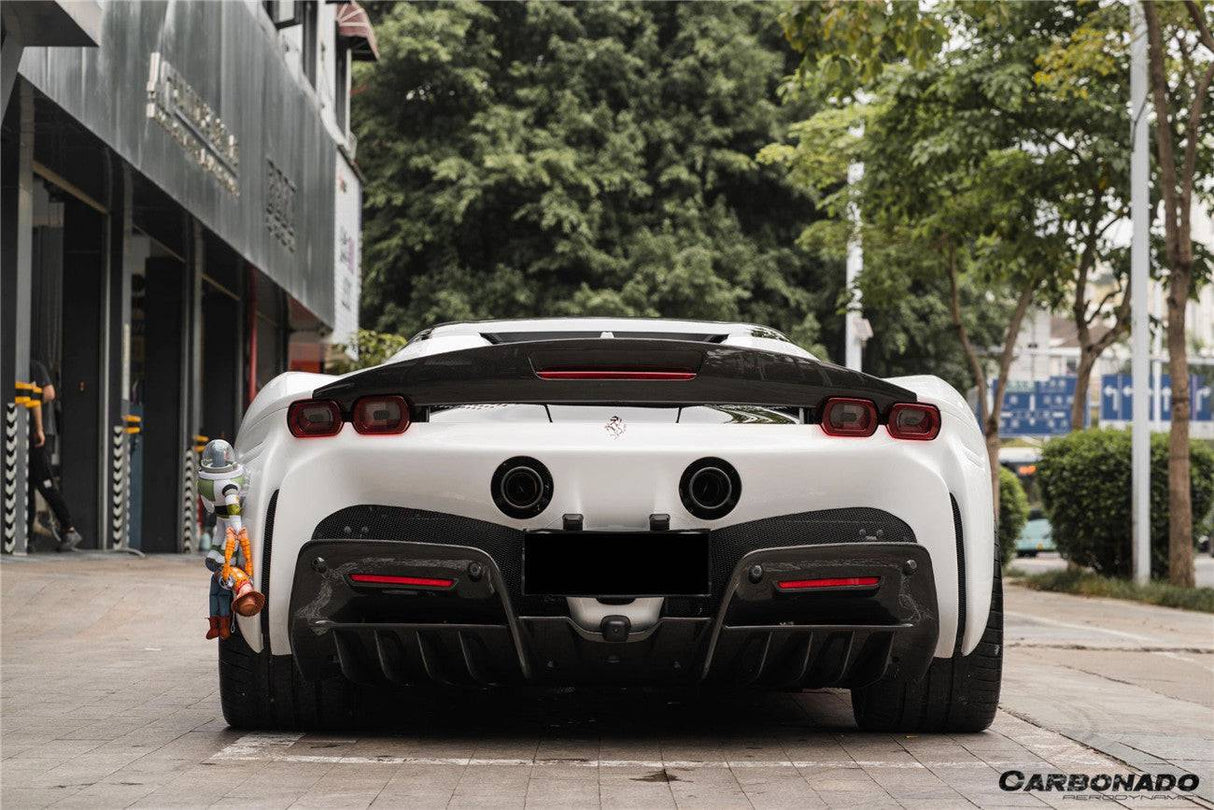 2020-UP Ferrari SF90 Stradale AV Style Carbon Fiber Trunk Spoiler