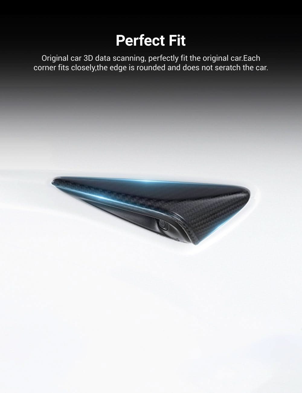 Side Camera Turn Signal Cover for Model 3/S/Y/X - Carbon Fiber Exterior Mods