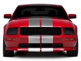 SEC10 GT500 Style Stripes; Silver; 10-Inch (05-14 Mustang)