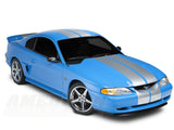 SEC10 GT500 Style Stripes; Silver; 10-Inch (94-04 Mustang)