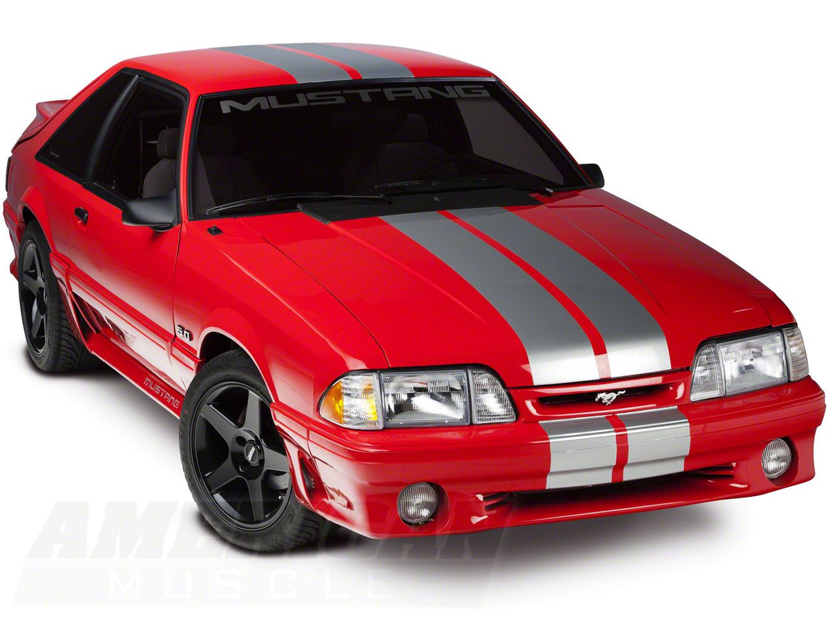 SEC10 Lemans Stripes; Silver; 8-Inch (79-93 Mustang)