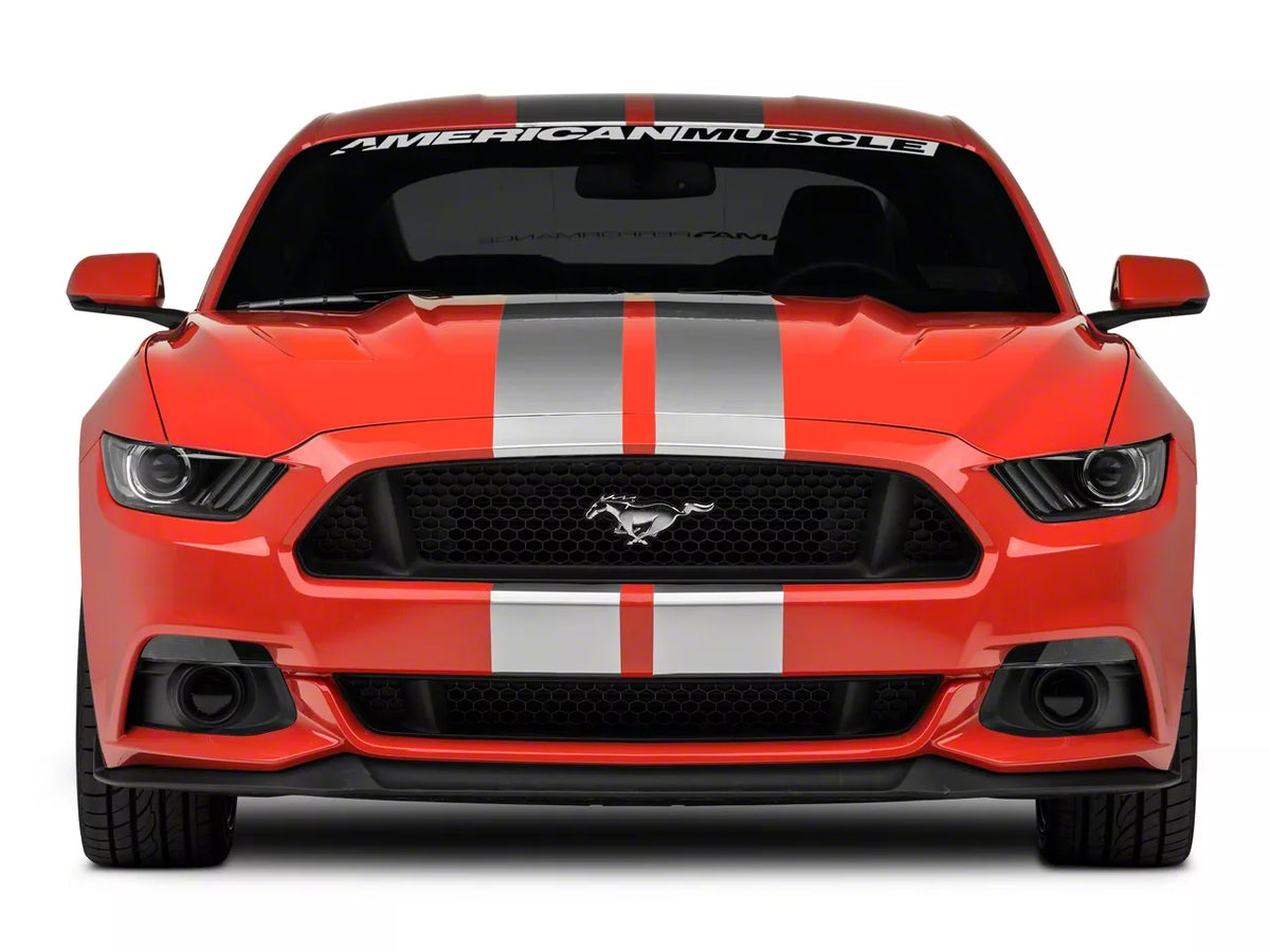 SEC10 Lemans Stripes; Silver; 8-Inch (15-23 Mustang)