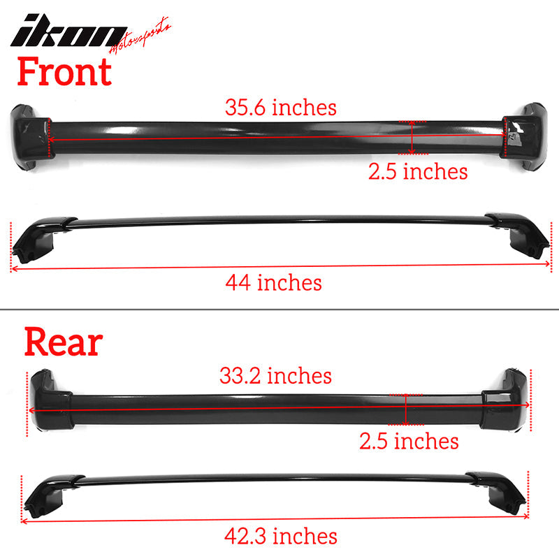 2012-2016 Honda CRV Black Roof Rack Cross Bar Side Rail Set 4PCS ABS