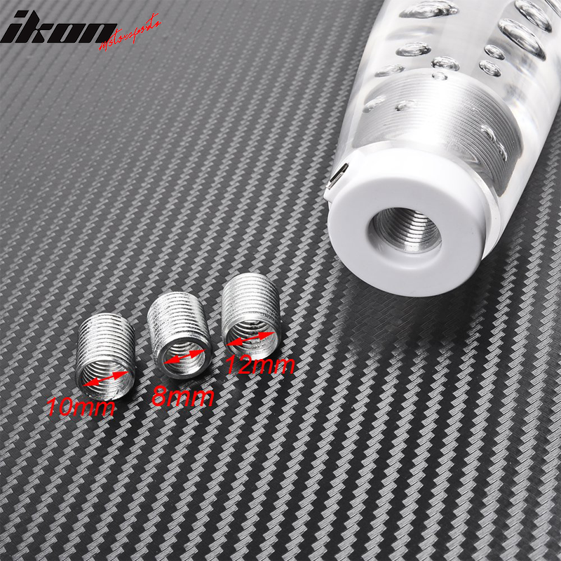 LED RGB Shift Knob 15mm Transparent Bubble   W/ Thread Adapters