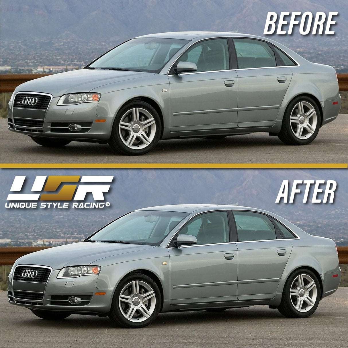 2002-2008 Audi A4/S4/RS4 Smoke Amber LED Side Marker Lights