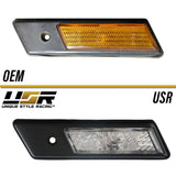 1992-1996 BMW E36 Black Trim Crystal Clear Side Marker Lights