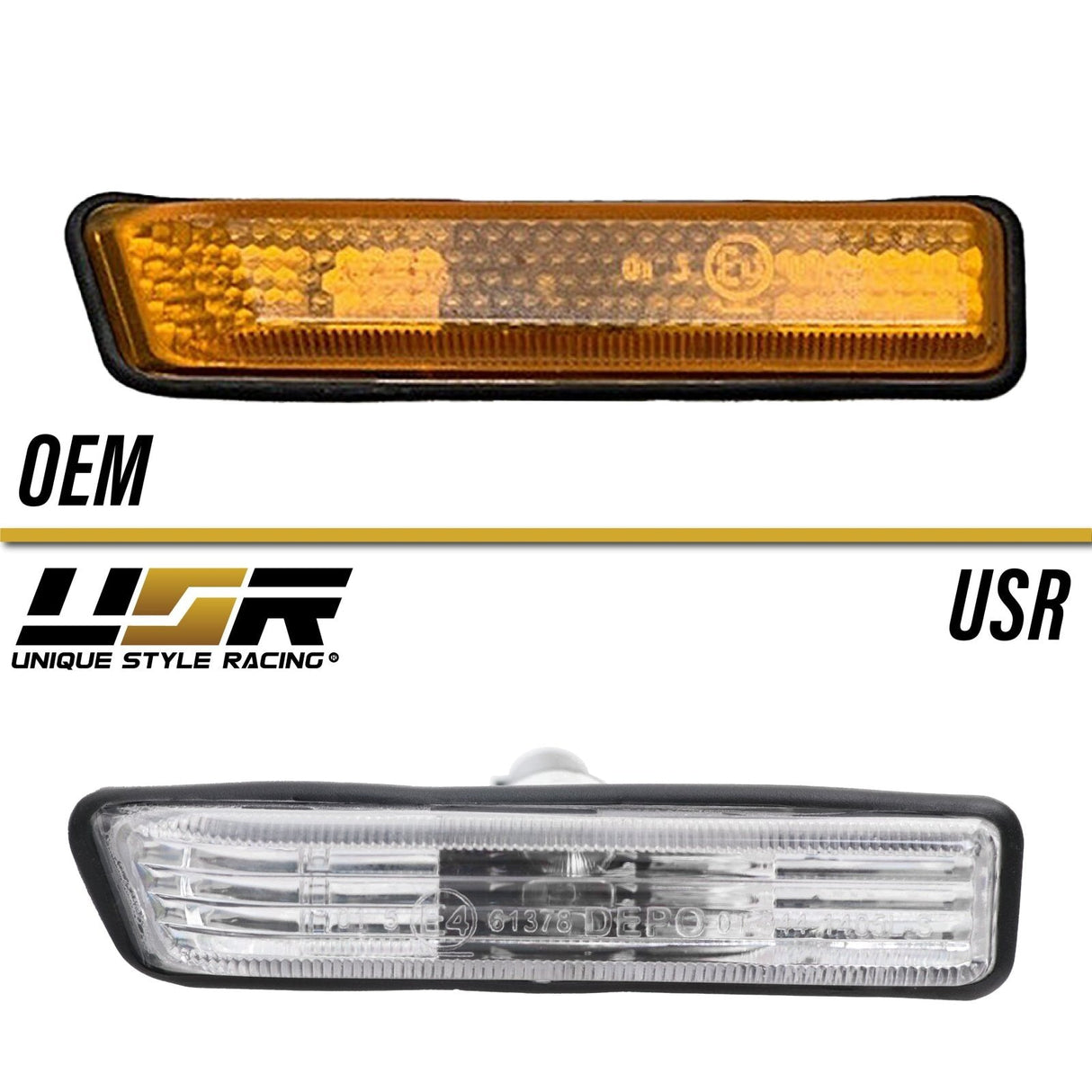 1997-1999 BMW E36 & E53 X5 Crystal Smoke Side Marker Lights