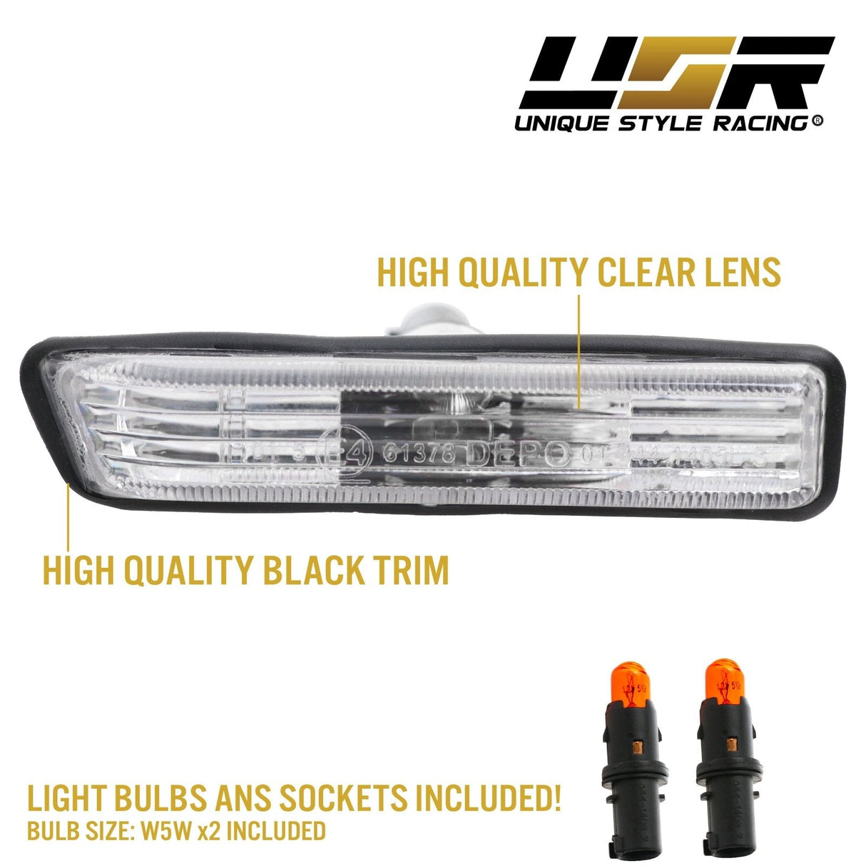 1997-1999 BMW E36 & E53 X5 Crystal Smoke Side Marker Lights
