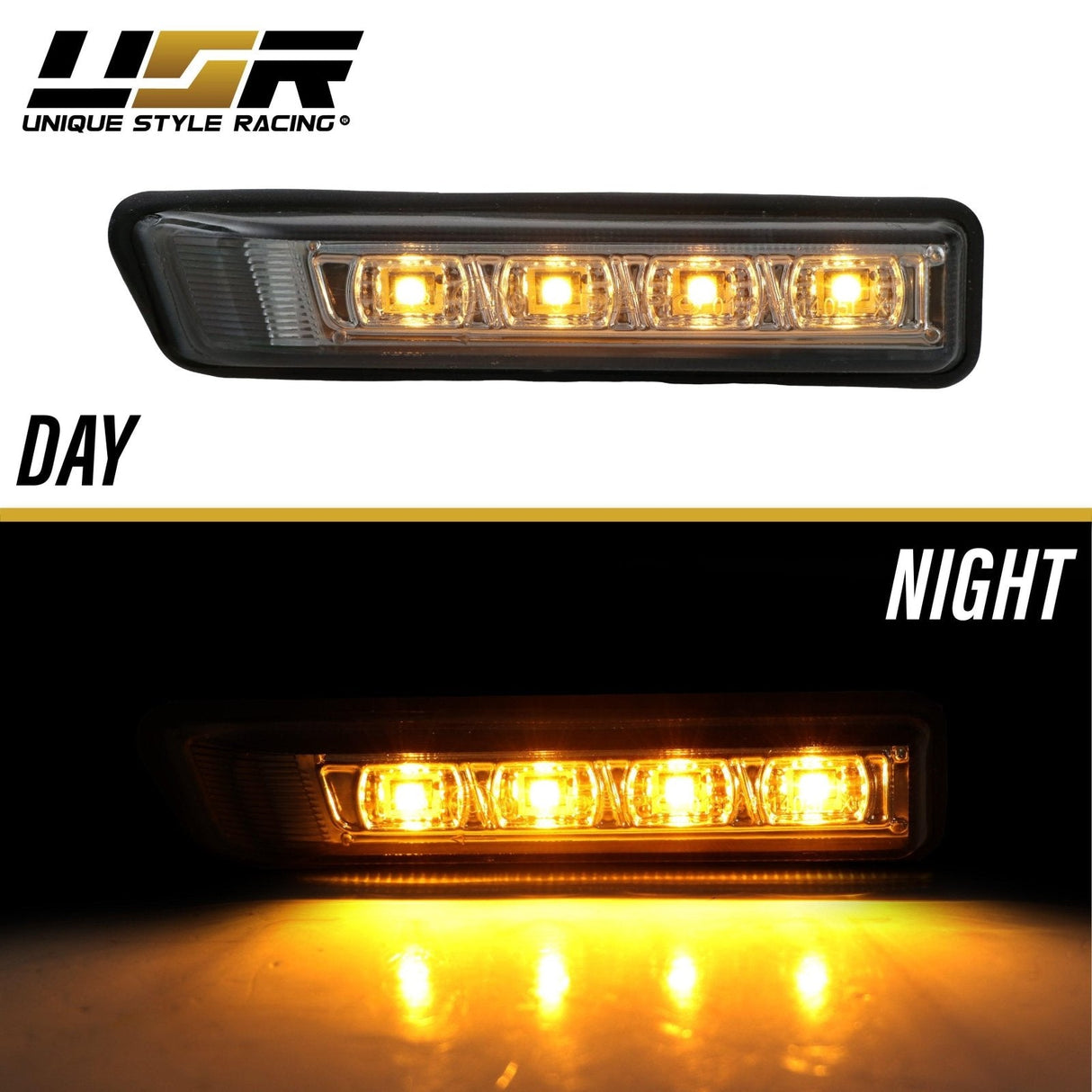 1997-1999 BMW E36 & E53 X5 Crystal Smoke Amber LED Side Marker Lights
