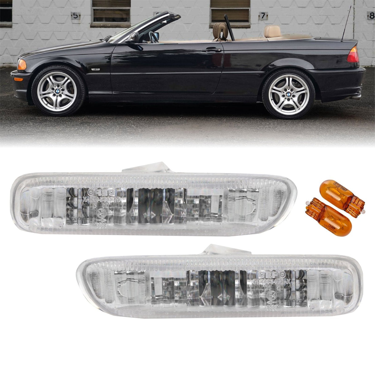 1999-2003 BMW E46 Crystal Clear Side Marker Lights