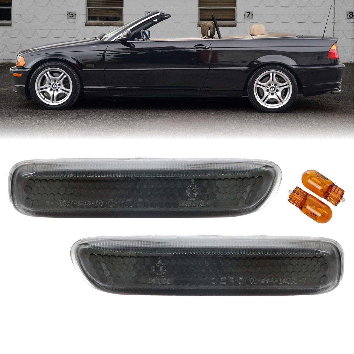 1999-2003 Bmw E46 2d/Cabrio & 99-01 Bmw 4d/5d Smoke Side Marker Lights